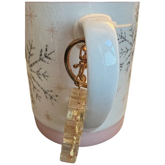NWOT! PEPPERMINT & PINE Snowflake Mug and Snowflake Keychain Rose Gold - Picture 4 of 12